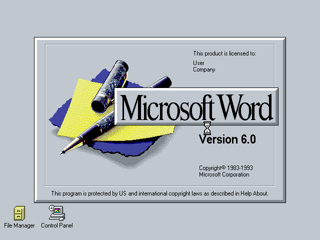 Microsoft Word 6 for Windows - Splash